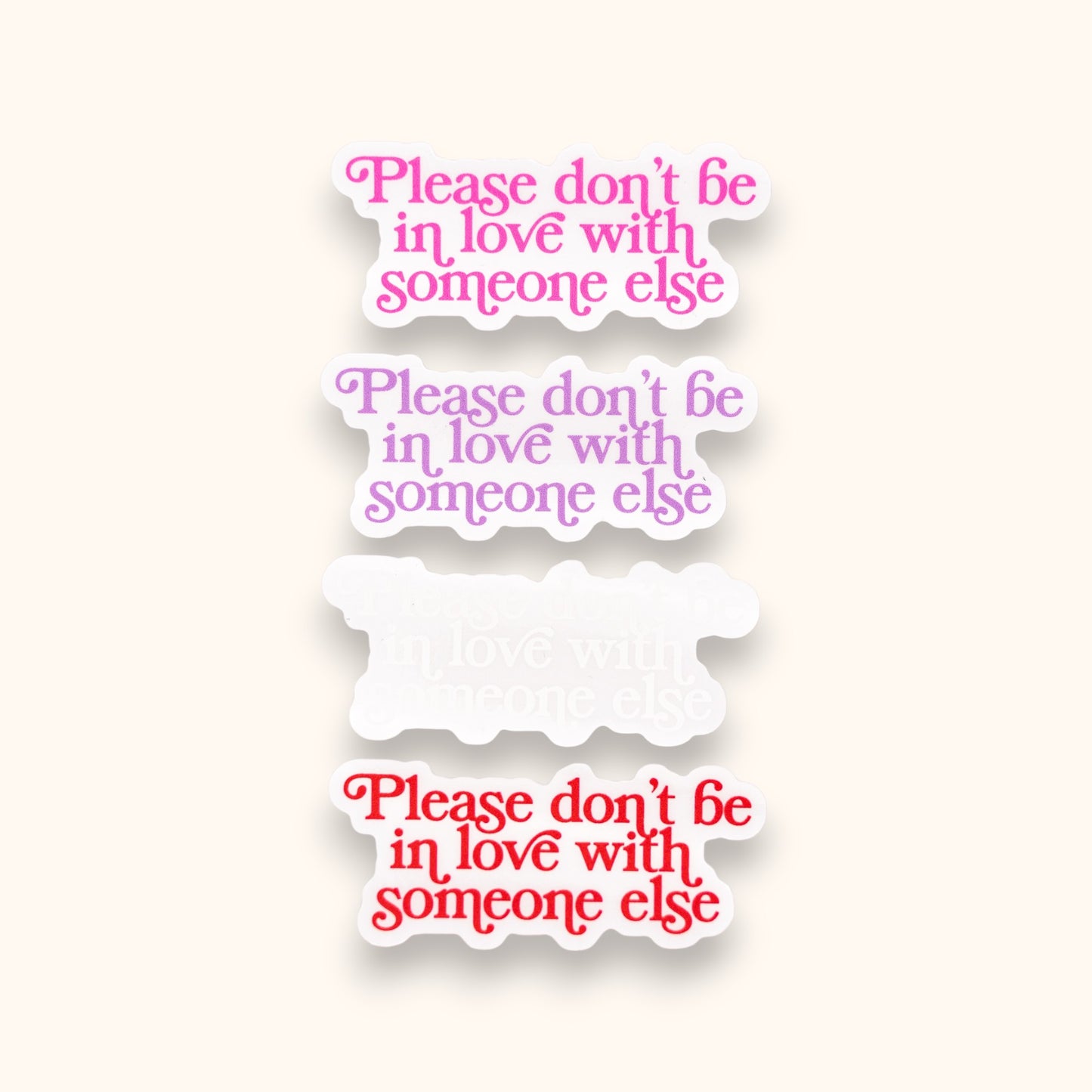 Please Don't Be In Love Mirror Cling | Taylor Window Cling | SN